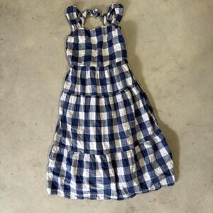 Old Navy - Maxi Dress - Girls L 10/12 - Blue Gingham Tiered